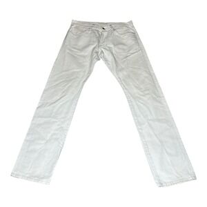Vintage Y2K LACOSTE Men's Straight Leg White Denim Cotton Jeans Size W33 L33